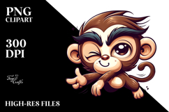 Cute Cartoon Monkey PNG Product Image 2