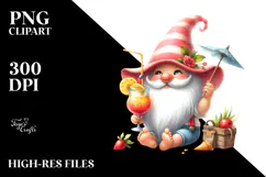 Whimsical Gnome with Cocktail, High-Res PNG Product Image 2