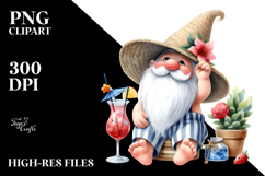 Whimsical Gnome with Cocktail, High-Res PNG Product Image 2
