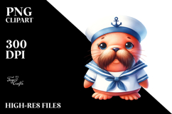 Sailor Suit Walrus Clipart Product Image 2