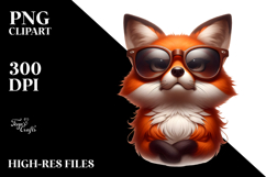 Expressive Cartoon Fox Sunglasses PNG Product Image 2