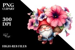 Cute Small Gnome with Large Gerbera PNG Product Image 2