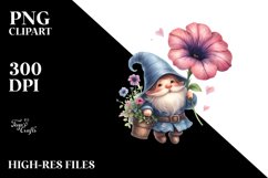 Cute Small Gnome with Large Gerbera PNG Product Image 2
