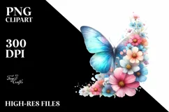 Vibrant Watercolor Butterfly | Sublimation | Clipart Product Image 3