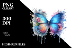 Butterfly Made of Splashes PNG Product Image 2