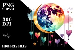 Moon with Hearts, PNG Product Image 2