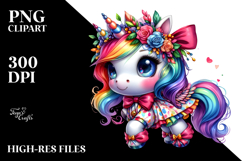 Cute Baby Unicorn in Style PNG Product Image 2