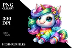 Cute Baby Unicorn Dressed, High-Quality PNG Product Image 2