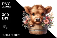 Cute Baby Highland Cow, PNG Product Image 3