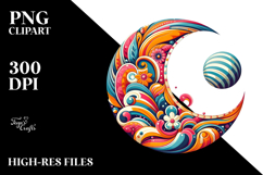 Whimsical Half Moon PNG Product Image 2