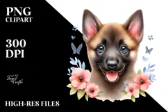 Watercolor Baby Malinois PNG Product Image 2
