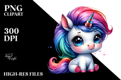 Baby Unicorn with Floral Wreath, Transparent PNG Product Image 2