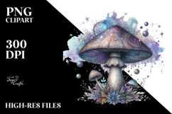 Celestial Mushroom Watercolor, PNG Product Image 2