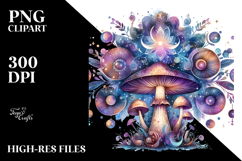 Magical Celestial Mushroom, Vibrant PNG Product Image 2