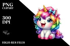 Smiling Baby Unicorn, Vibrant PNG Product Image 2