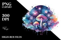 Colorful Mushrooms and Splash | Clipart Product Image 3