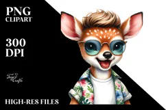 Cute Baby Deer at the Beach, PNG Product Image 2