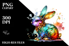 Colorful Bunny PNG Product Image 2