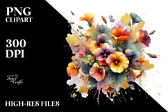 Colorfull Nasturtium Splash | Sublimation | Clipart Product Image 1