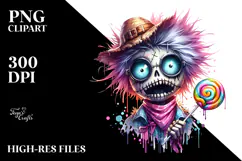 Funny Scarecrow with Lollipop PNG Product Image 2