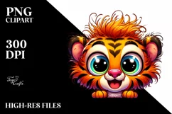 Colorful Baby Tiger | Sublimation Clipart Product Image 1