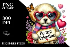 Colorful Puppy with Sunglasses, Transparent PNG Product Image 2