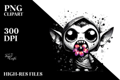 Tiny Grim Reaper with Flower PNG Product Image 2
