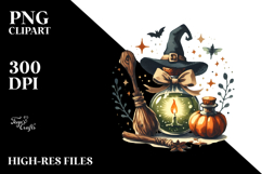 Retro Witch with Magic Potion PNG Product Image 2