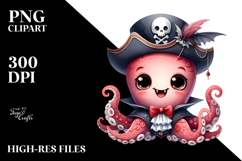Funny Cute Octopus Dressed as a Vampire | Clipart Product Image 2
