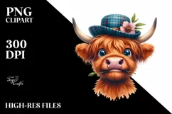 Cow Enthusiastic Highland Cow Party Hat | Clipart Product Image 1