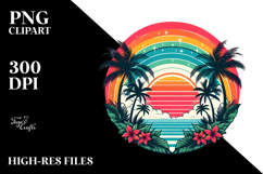 Retro Tropical Rainbow Sunset, 20 oz Tumbler Product Image 2