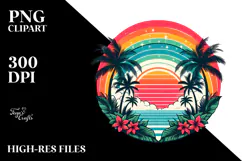 Retro Tropical Rainbow Sunset, 20 oz Tumbler Product Image 2