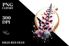 Abstract -like Foxglove Watercolor Clipart Product Image 1