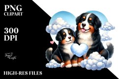 Cute Cloud Bernese Mountain Dog PNG Product Image 2