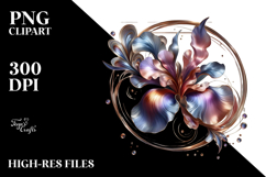 Metallic Glossy Abstract Iris PNG Product Image 2