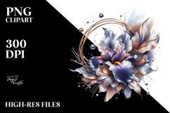 Abstract Shiny Iris Metallic Insertions PNG Product Image 2