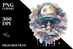 Mystical Celestial Mushroom, Transparent PNG Product Image 2