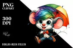 Watercolor Mouse Portrait, Transparent PNG Product Image 1