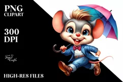Watercolor Mouse Portrait, Transparent PNG Product Image 3