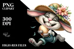 Goofy Bunny with Modern Haircut PNG Product Image 2