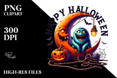 Digital Monster on Half Moon PNG Product Image 2