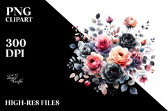 Colorful Black Roses PNG Product Image 2