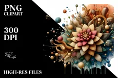 Abstract Stained Watercolor Dahlia Clipart Product Image 1