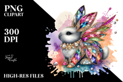 Colorful Diamond Bunny PNG Product Image 2
