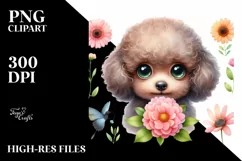 Baby Poodle Flower Mouth | Sublimation Clipart Product Image 3
