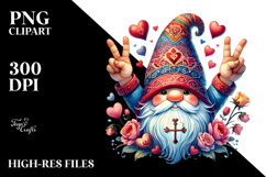 Detailed Gnome Victory Sign PNG Product Image 2