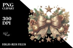 Glittery Christmass Bow PNG Product Image 2