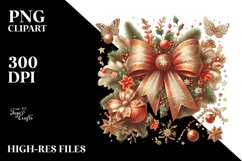 Glittery Christmass Bow PNG Product Image 2