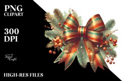 Glittery Christmass Bow PNG Product Image 2