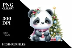 Cute Winter Baby Panda PNG Product Image 2